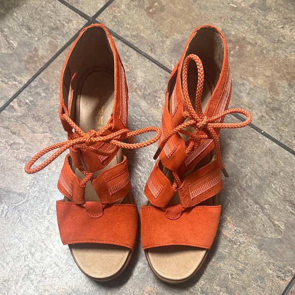 Sorel Orange Wedge Sandals - Picture 2 of 6